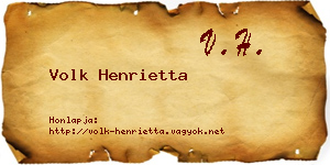 Volk Henrietta névjegykártya